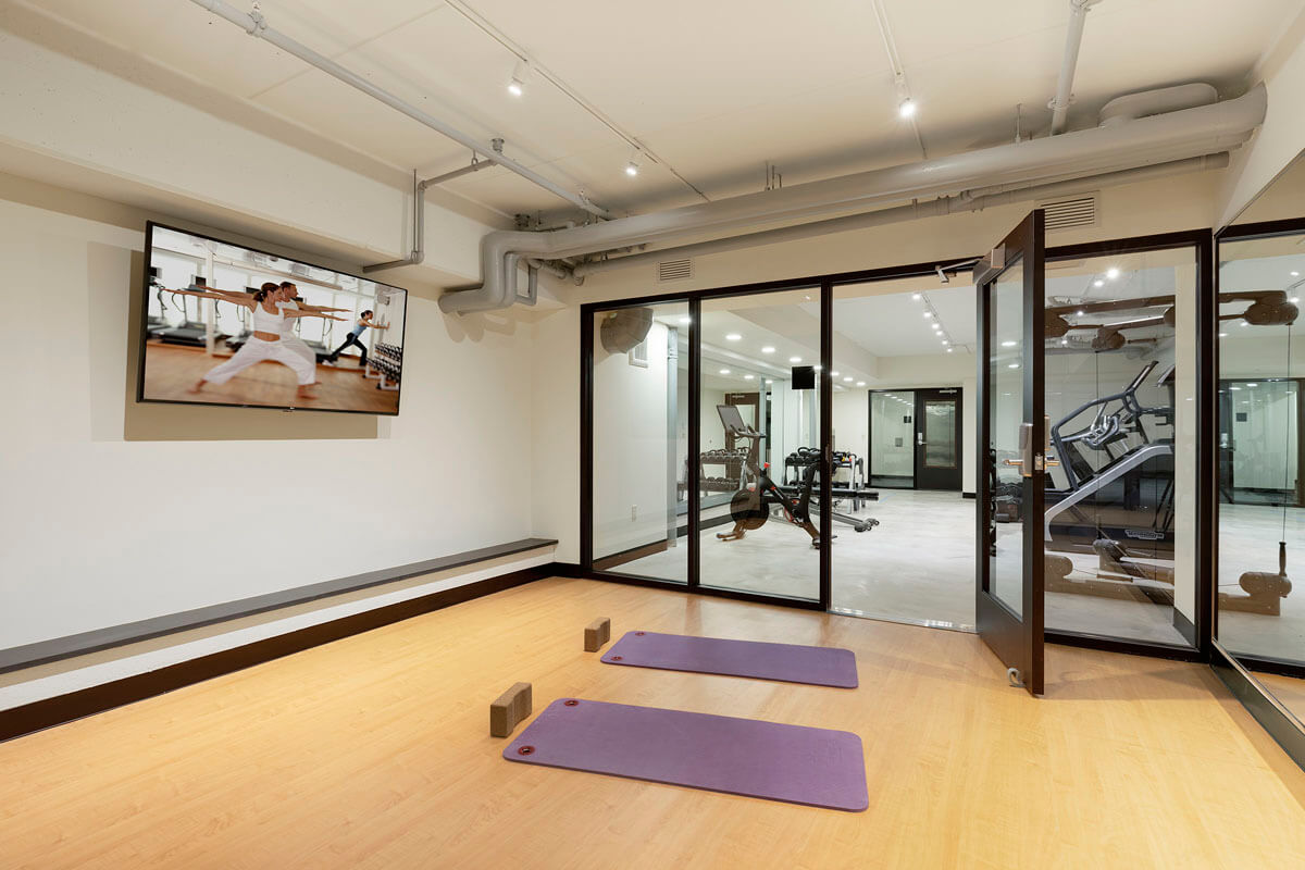 Fitness center yoga studio