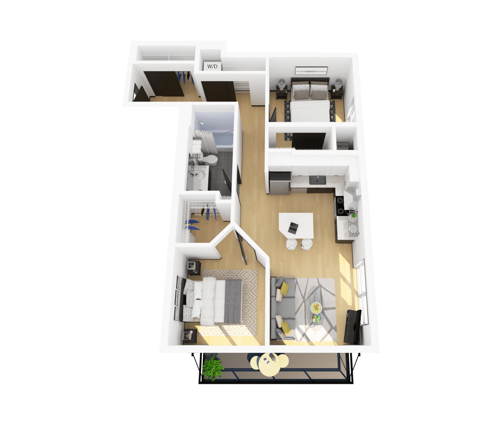 Floor Plan I – 2 Bedroom Apartment