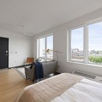 View of studio apartment with modern decor and efficient use of space